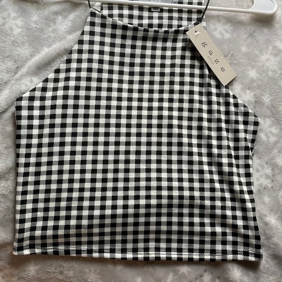 Gaze, medium, checkered crop top, super soft, stretchy material - Picture 1 of 3